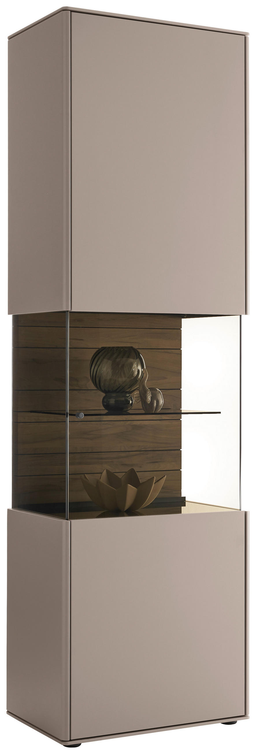 VITRINE Sandfarben, Buchefarben  62/206/43 cm  - Sandfarben/Buchefarben, Design, Glas/Holz (62/206/43cm) - Johann Jakob