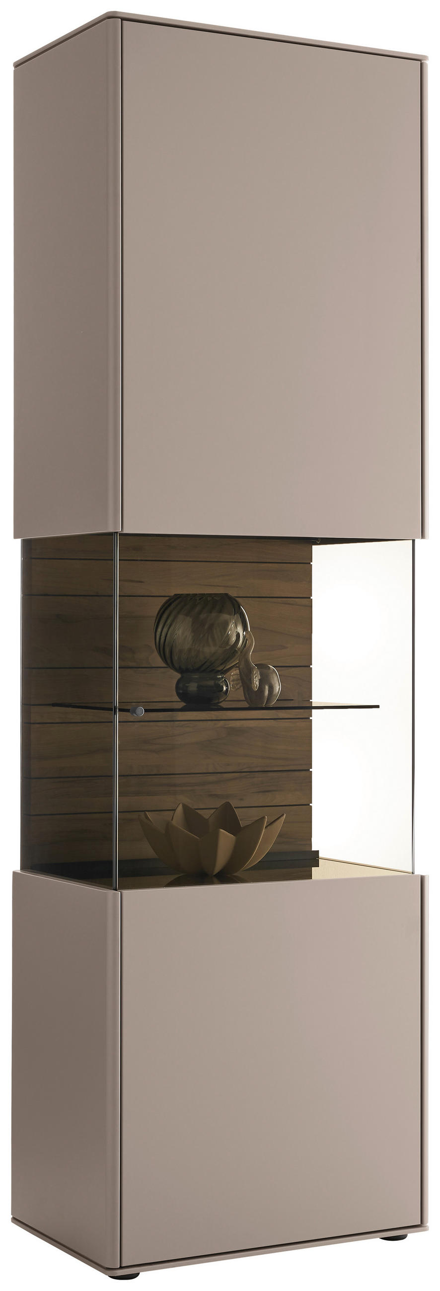 VITRINE Sandfarben, Buchefarben  62/206/43 cm  - Sandfarben/Buchefarben, Design, Glas/Holz (62/206/43cm) - Johann Jakob