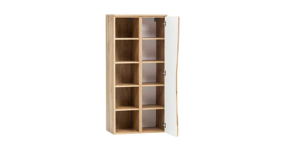 MIDISCHRANK 60/130/35 cm  - Eiche Wotan/Silberfarben, Natur, Holzwerkstoff/Kunststoff (60/130/35cm) - Xora