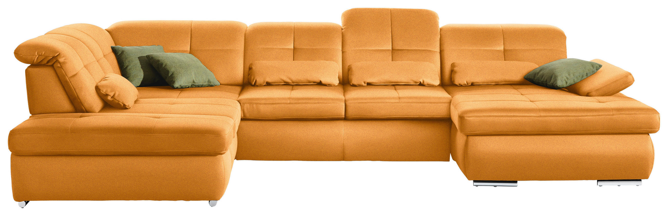 WOHNLANDSCHAFT in Mikrofaser Gelb  - Chromfarben/Gelb, Design, Textil (260/371/195cm) - Beldomo Style