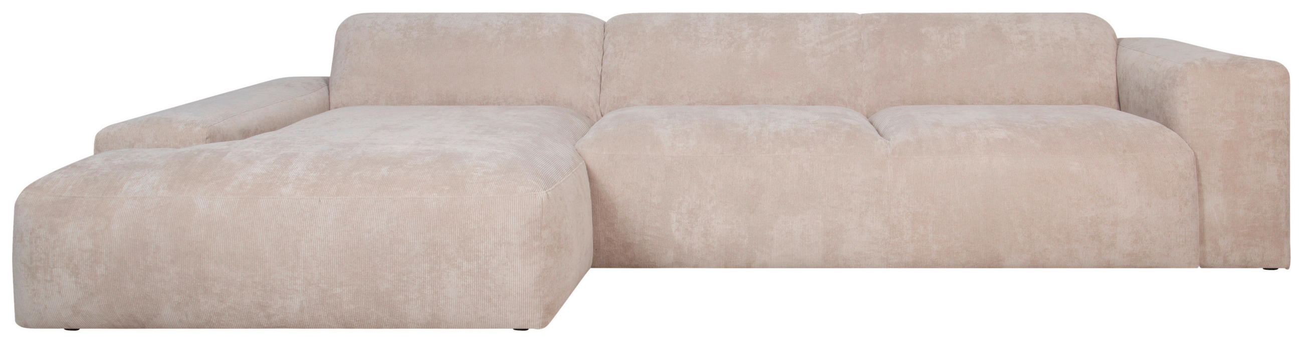ECKSOFA HANNAH Beige Cord  - Beige/Schwarz, Design, Kunststoff/Textil (170/343cm) - MID.YOU