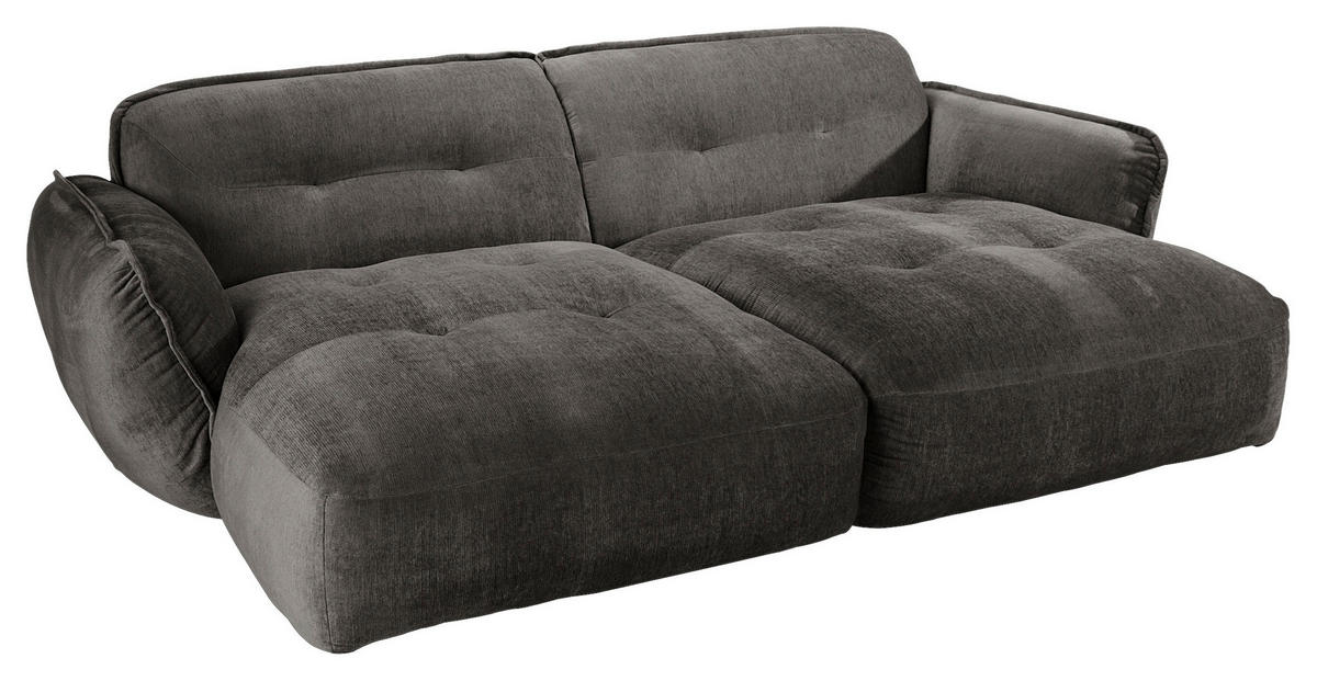 BIGSOFA in Chenille Anthrazit  - Anthrazit/Schwarz, Modern, Kunststoff/Textil (285/87/184cm) - Trendmanufaktur