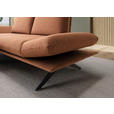ECKSOFA  in Flachgewebe Cognac Rücken echt, Armteilverstellung, Relaxfunktion  155/234 cm  - Cognac/Schwarz, Design, Textil/Metall (155/234cm) - Dieter Knoll