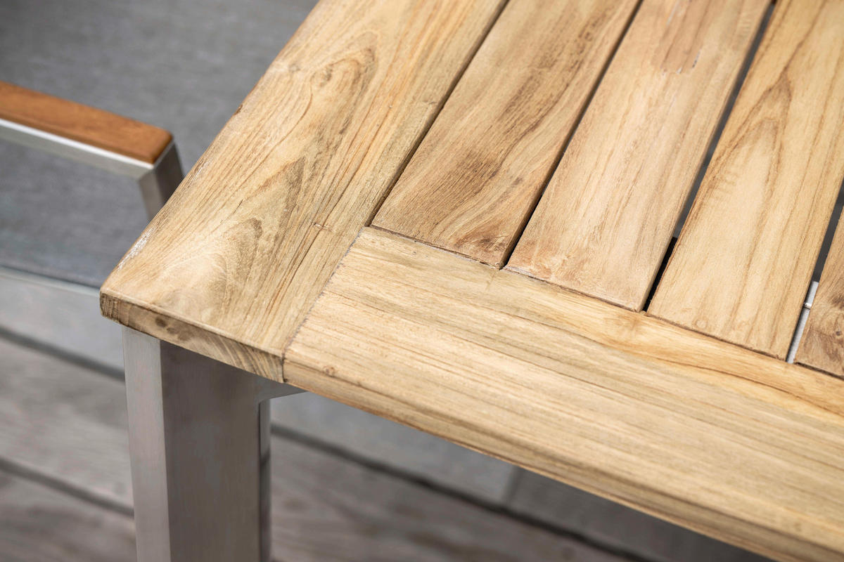 TISCHPLATTE in Holz 160/90/2,2 cm   - Teakfarben, Design, Holz (160/90/2,2cm) - Stern