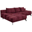 ECKSOFA in Chenille Dunkelrot  - Schwarz/Dunkelrot, MODERN, Textil/Metall (182/290cm) - Hom`in