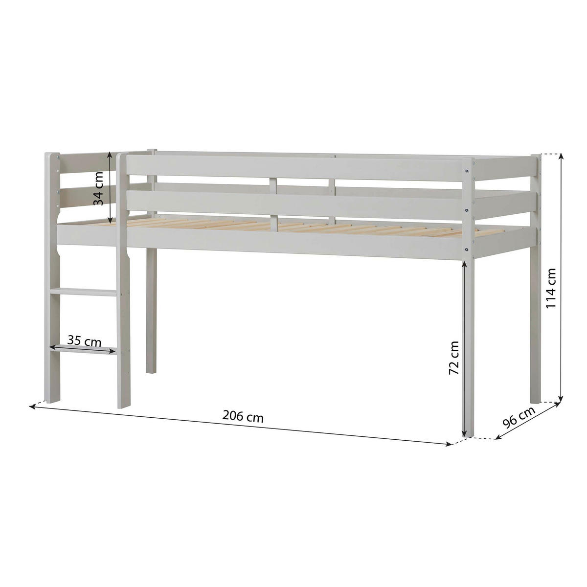 HOCHBETT 90/200 cm Grau Grau  - Naturfarben/Grau, MODERN, Holz (90/200cm) - MID.YOU