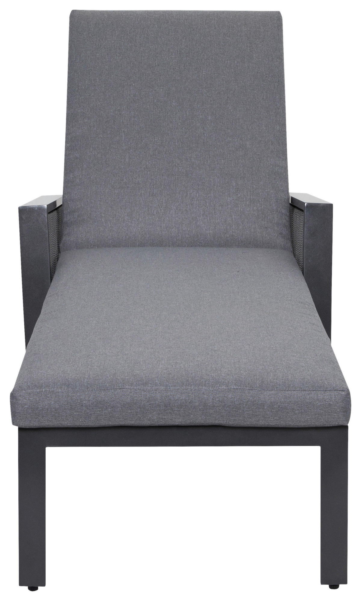 LEŽALNIK aluminij prašno lakirano svetlo siva  - svetlo siva, Design, kovina/tekstil (74/100/54/171/201cm) - Amatio