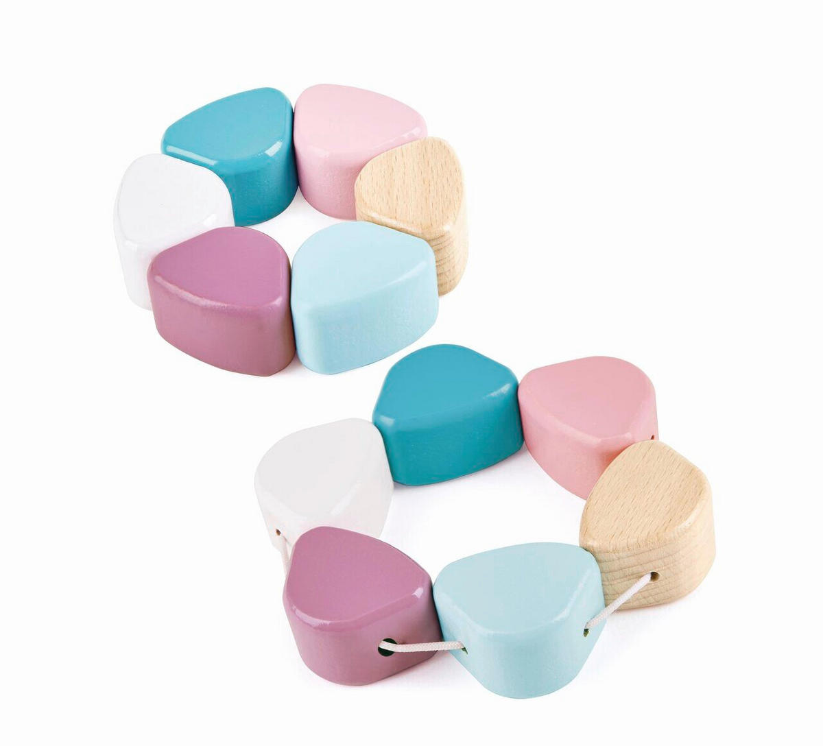 STAPELTURM - Türkis/Magenta, Basics, Holz/Textil (10,2/18,5/10,2cm) - Hape