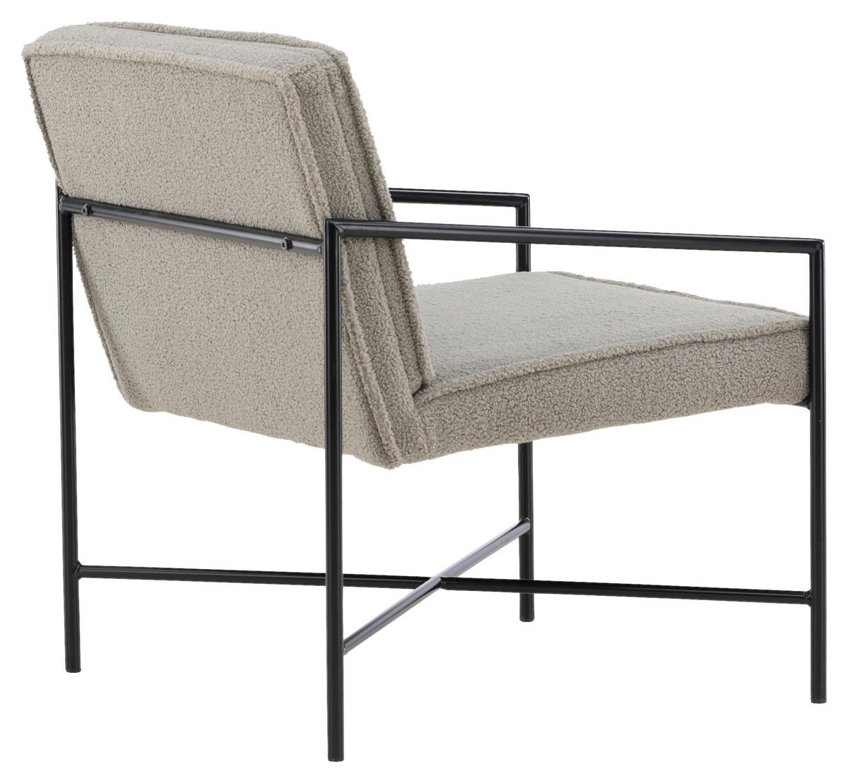 SESSEL in Teddystoff Schwarz, Beige  - Beige/Schwarz, Design, Textil/Metall (66/78/65cm) - Livetastic