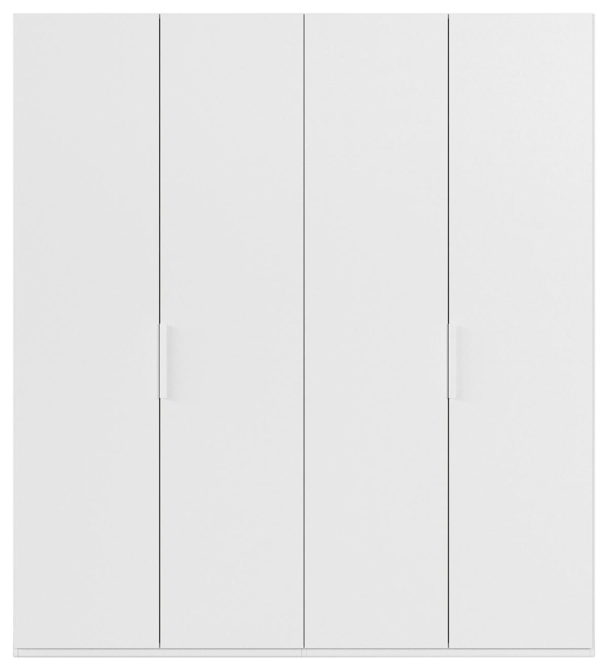 DREHTÜRENSCHRANK 201/235/61 cm,  in Weiß, 4-türig  - Weiß, Basics, Holzwerkstoff/Metall (201/235/61cm) - Novel