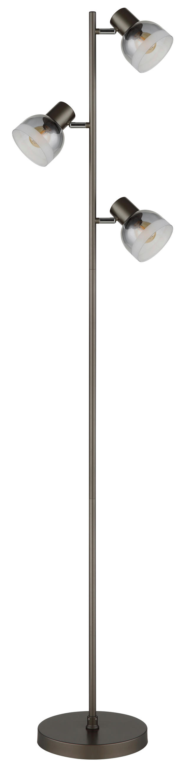 STEHLEUCHTE Kairo 25/23/154 cm  - Chromfarben/Schwarz, Design, Glas/Kunststoff (25/23/154cm) - Globo