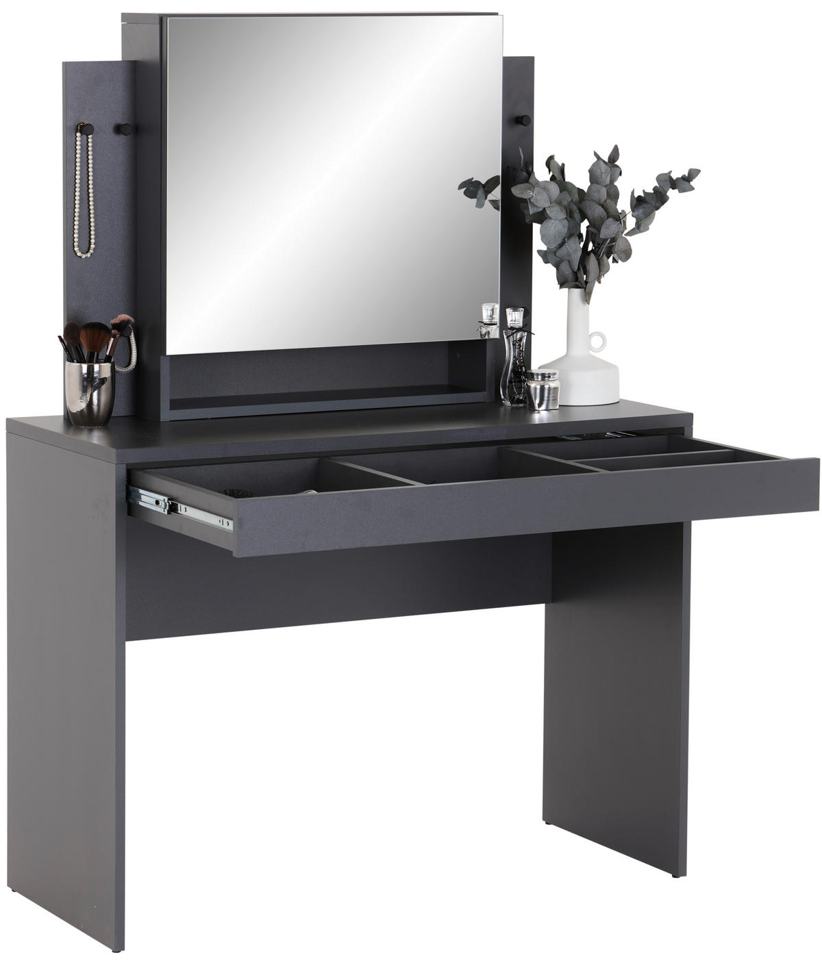 SCHMINKTISCH Anthrazit  - Anthrazit, MODERN, Holzwerkstoff (100/76/45cm) - Boxxx