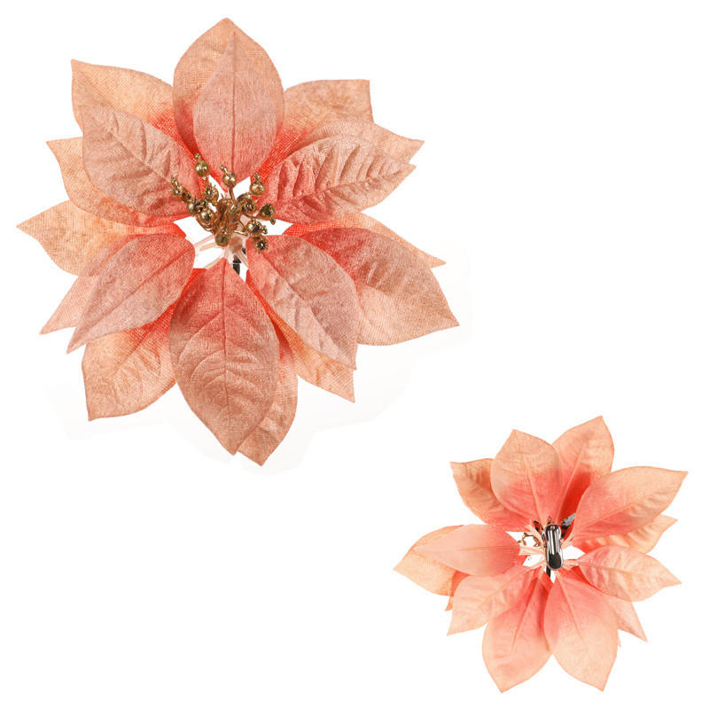 UMĚLÁ KVĚTINA 20 cm - bílá/pink, Basics, textil (20cm)