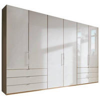 FALTTÜRENSCHRANK in Eichefarben, Champagner  - Chromfarben/Champagner, Konventionell, Glas/Holzwerkstoff (300/216/58cm) - Venda