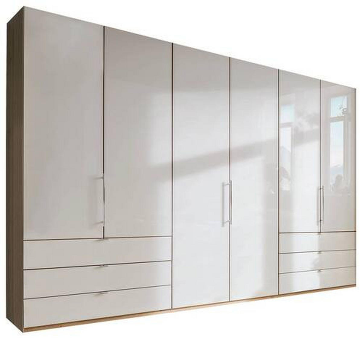 FALTTÜRENSCHRANK in Eichefarben, Champagner  - Chromfarben/Champagner, Konventionell, Glas/Holzwerkstoff (300/216/58cm) - Venda