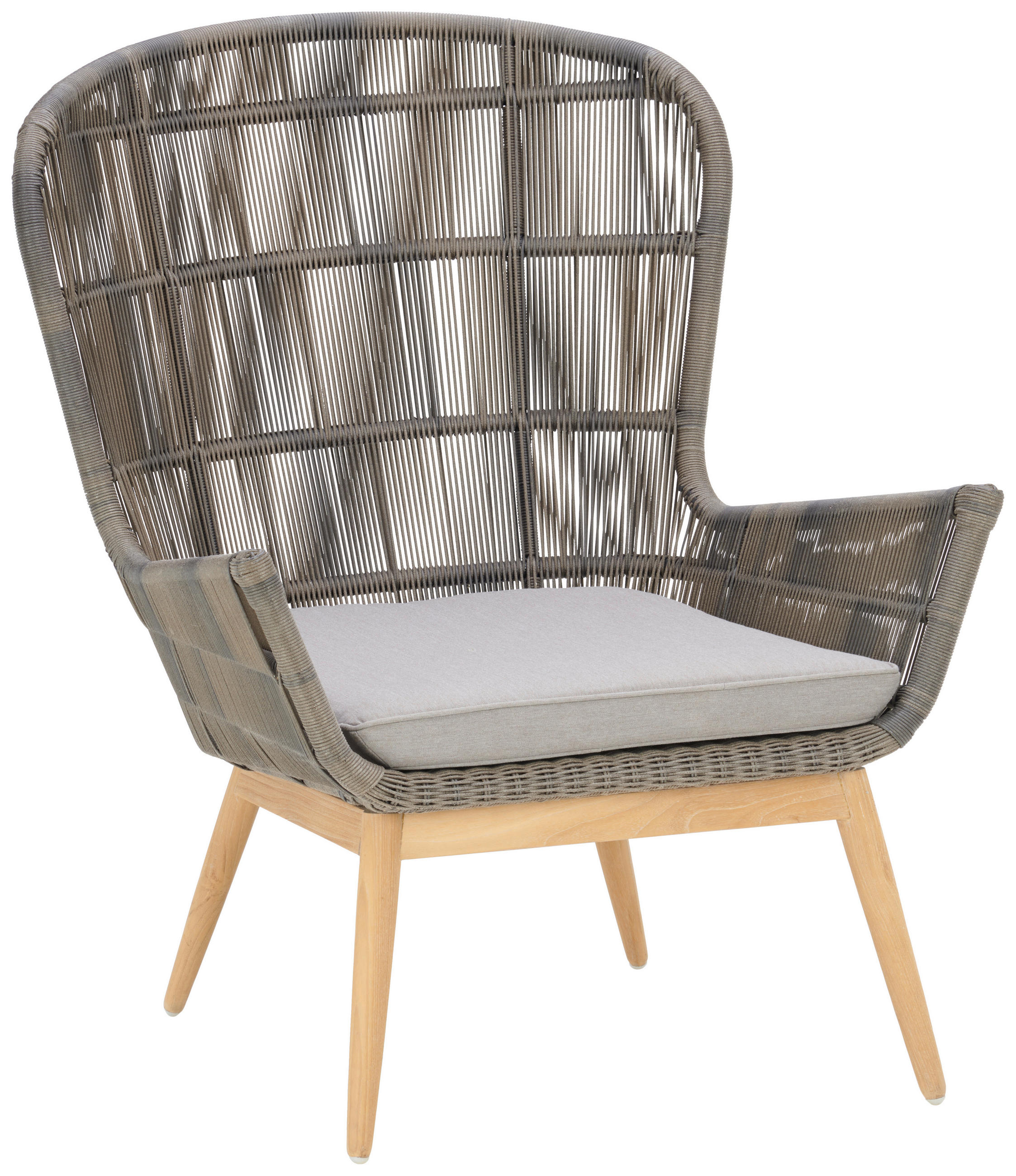LOUNGESESSEL  - Taupe/Graubraun, Design, Holz/Textil (76/105/85cm) - Amatio