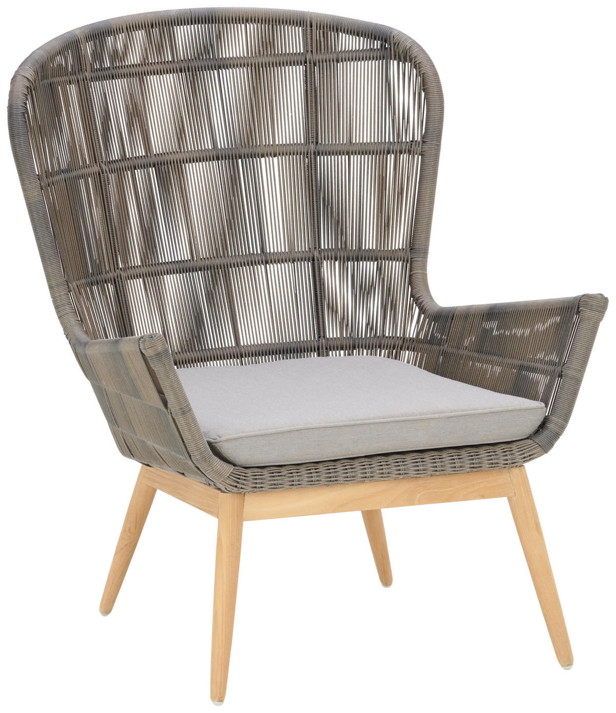 LOUNGESESSEL  - Taupe/Graubraun, Design, Holz/Textil (76/105/85cm) - Amatio