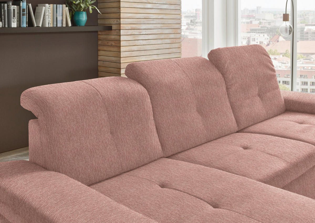 ECKSOFA in Flachgewebe Orange  - Schwarz/Orange, Design, Textil/Metall (174/297cm) - Beldomo Style