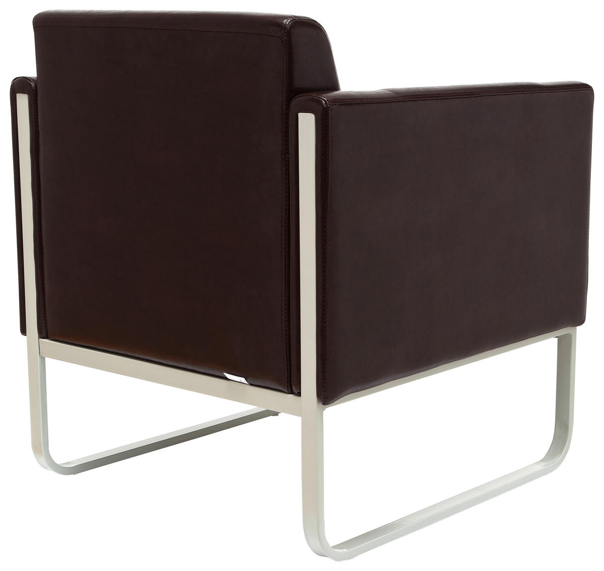 SESSEL in Lederlook Dunkelbraun, Hellgrau  - Dunkelbraun/Hellgrau, MODERN, Textil/Metall (67/78/71cm) - MID.YOU