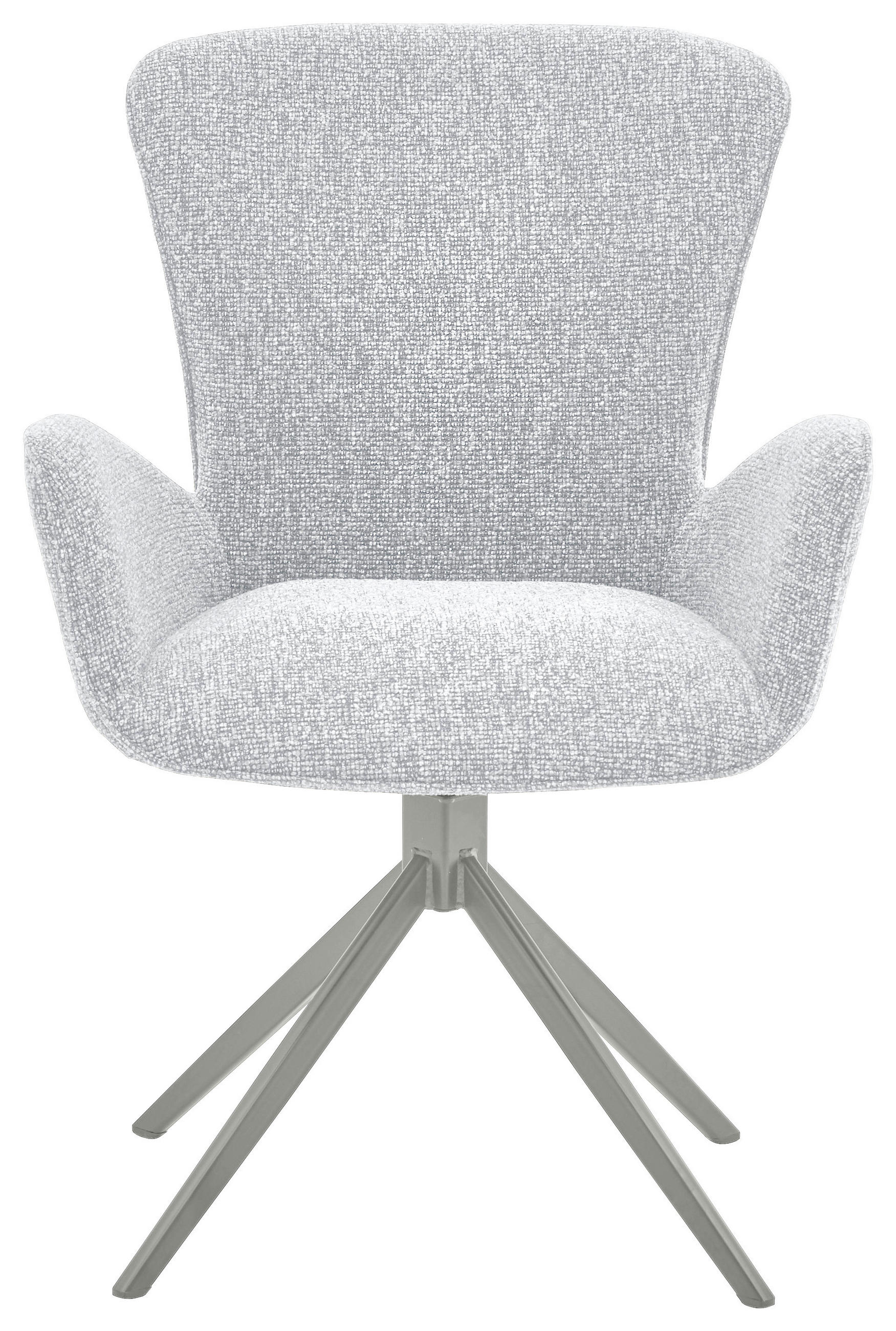 ARMLEHNSTUHL  in Eisen Jacquard, Flachgewebe  - Hellgrau/Grau, Design, Textil/Metall (63/92/63cm) - Valdera