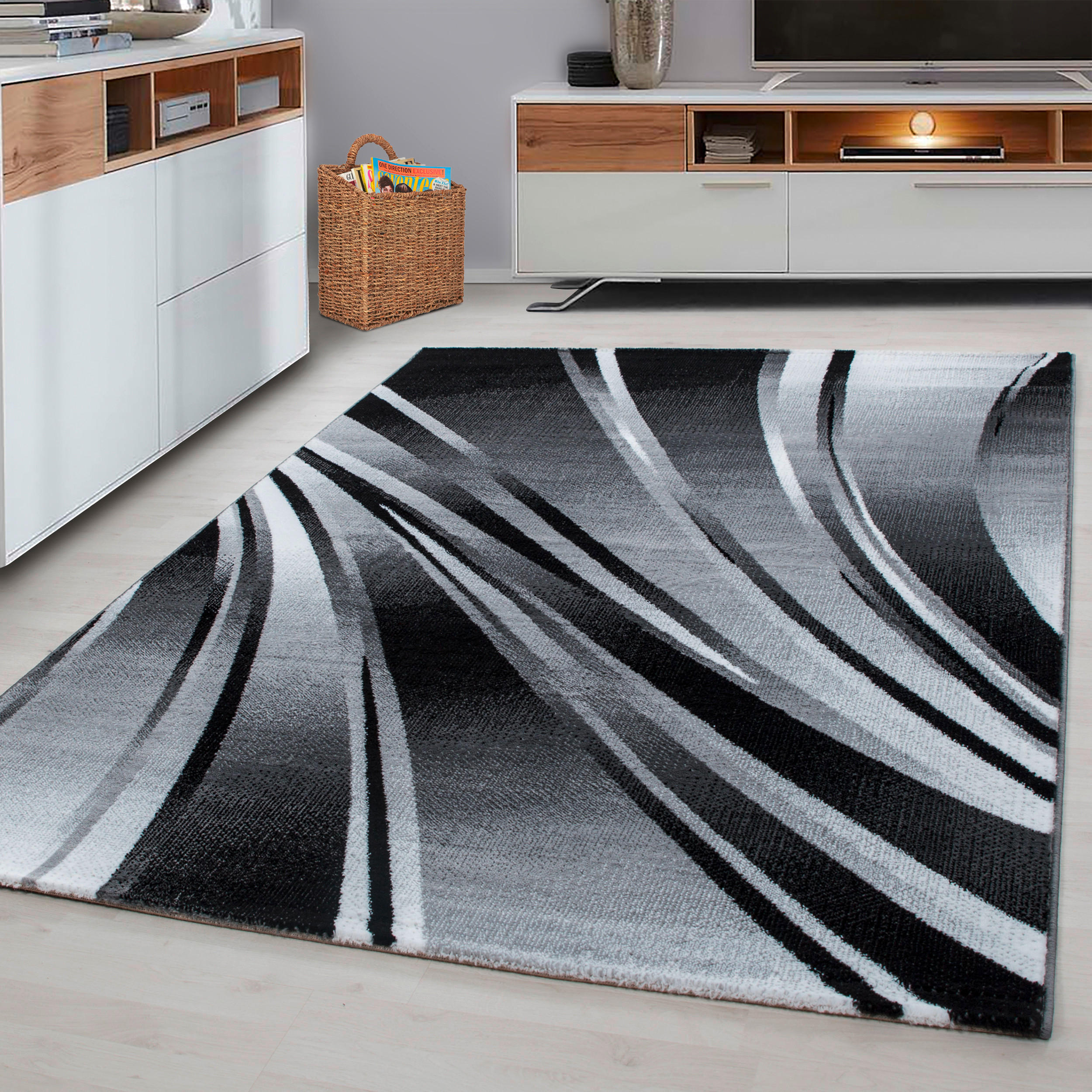FLACHWEBETEPPICH 140/200 cm Parma Schwarz  - Schwarz, Design, Textil (140/200cm) - Novel