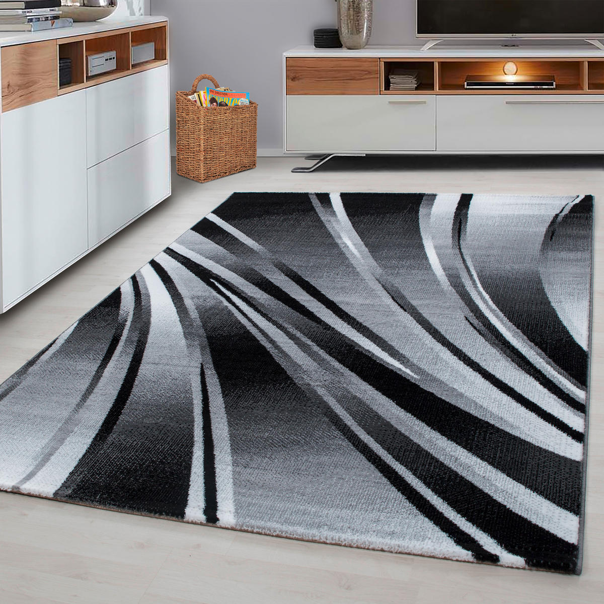 FLACHWEBETEPPICH 280/370 cm Parma Schwarz  - Schwarz, Design, Textil (280/370cm) - Novel