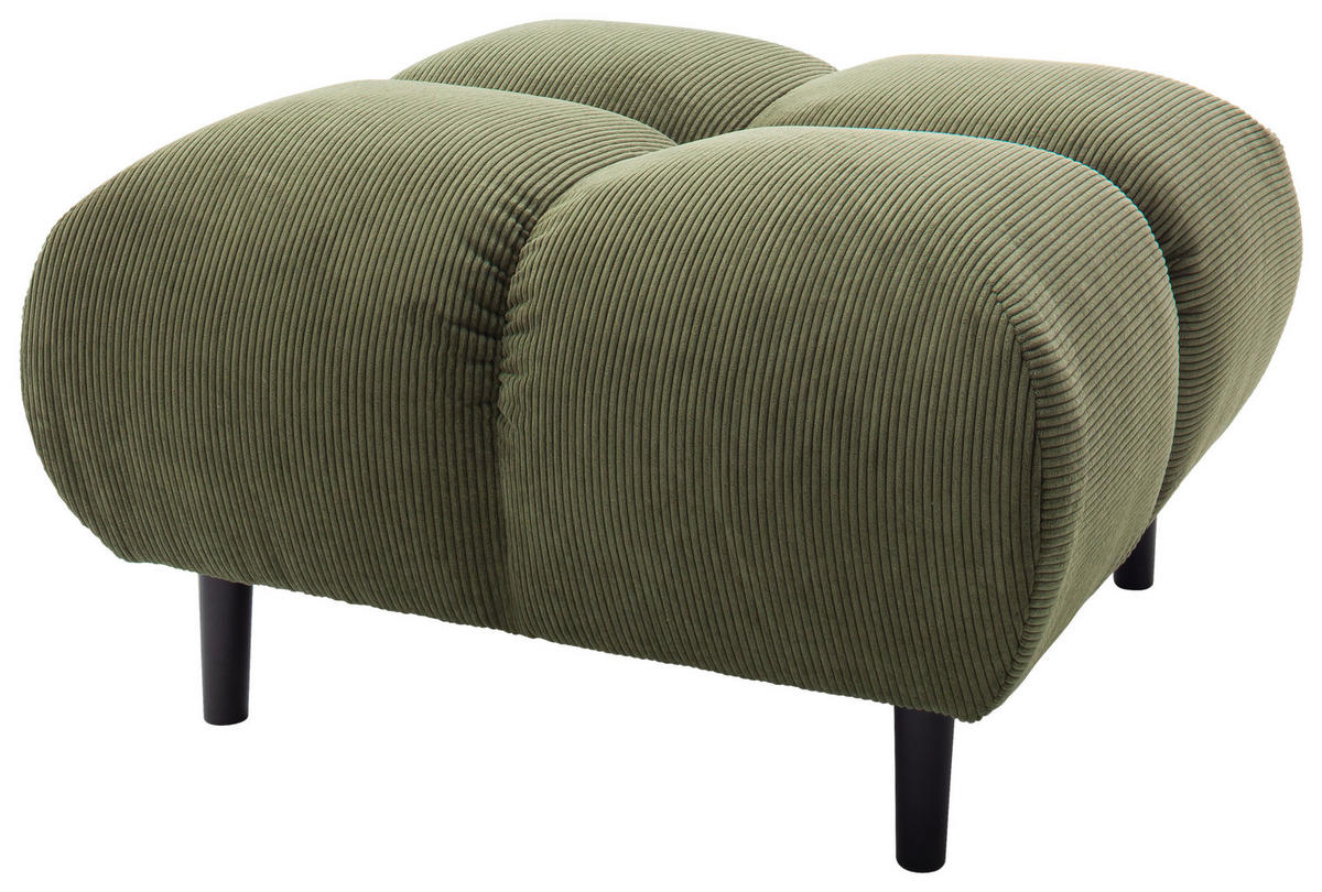 ECKSOFA Feincord Waldgrün  - Waldgrün/Schwarz, Design, Holz/Textil (215/288cm) - Pure Home Lifestyle