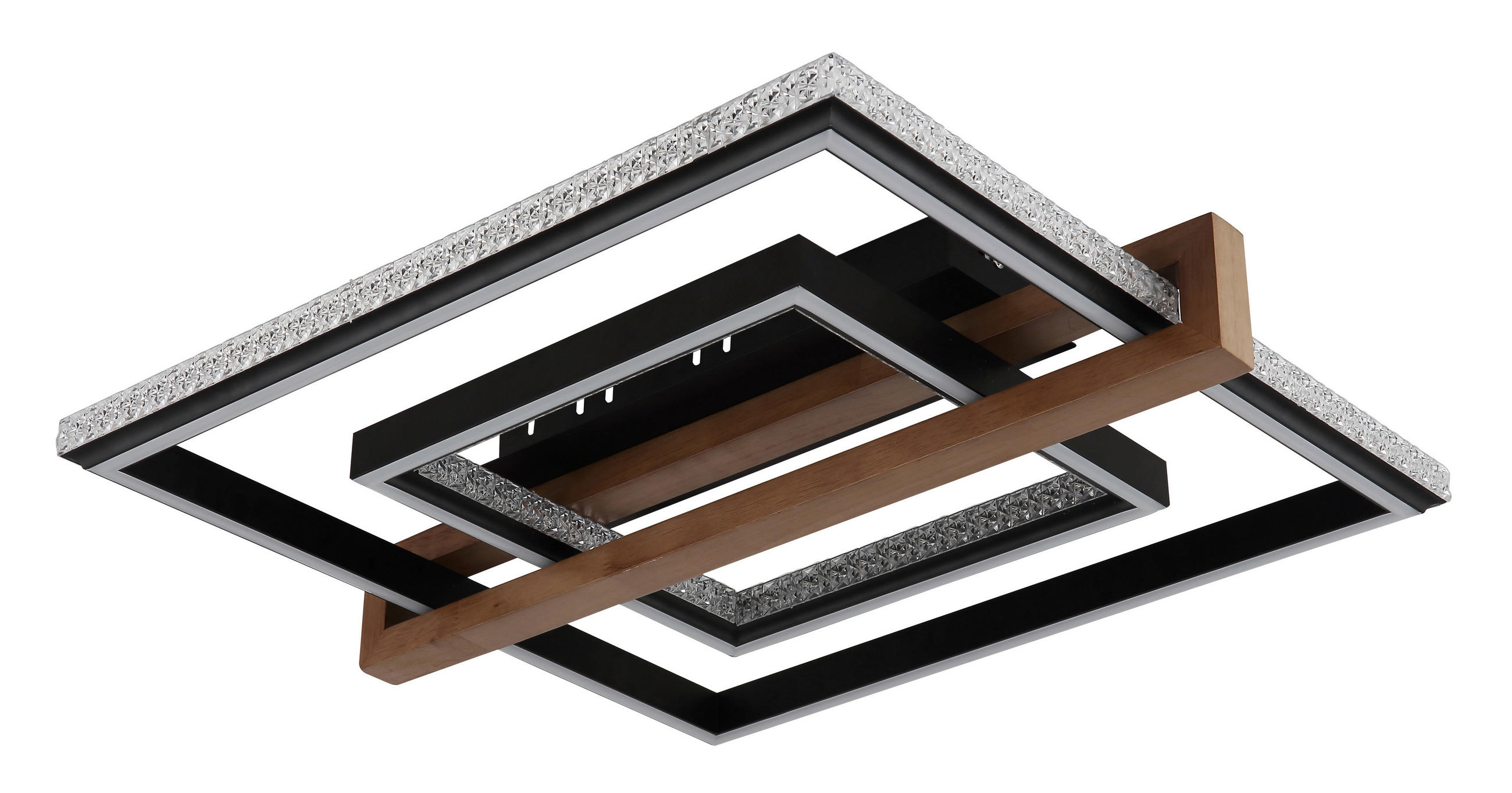 LED-DECKENLEUCHTE 50/55/11,5 cm   - Klar/Dunkelbraun, Basics, Holz/Kunststoff (50/55/11,5cm) - Globo