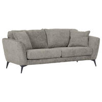 BIGSOFA in Chenille Hellgrau  - Hellgrau/Schwarz, Konventionell, Textil/Metall (215/70/98cm) - Carryhome