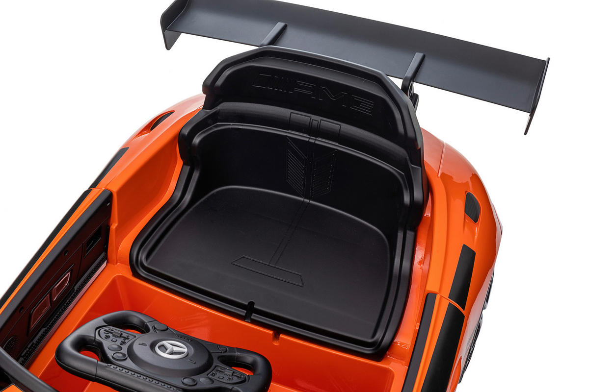 ELEKTRO-KINDERAUTO  - Schwarz/Orange, KONVENTIONELL, Kunststoff/Metall (115/58/29cm) - Atrigo
