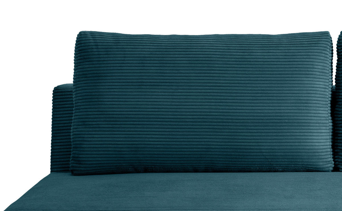 SCHLAFSOFA  mit Liegefunktion, Schlafen auf Sitzhöhe, Rücken echt Cord Petrol  - Petrol/Schwarz, MODERN, Textil/Metall (198/90/100cm) - Livetastic