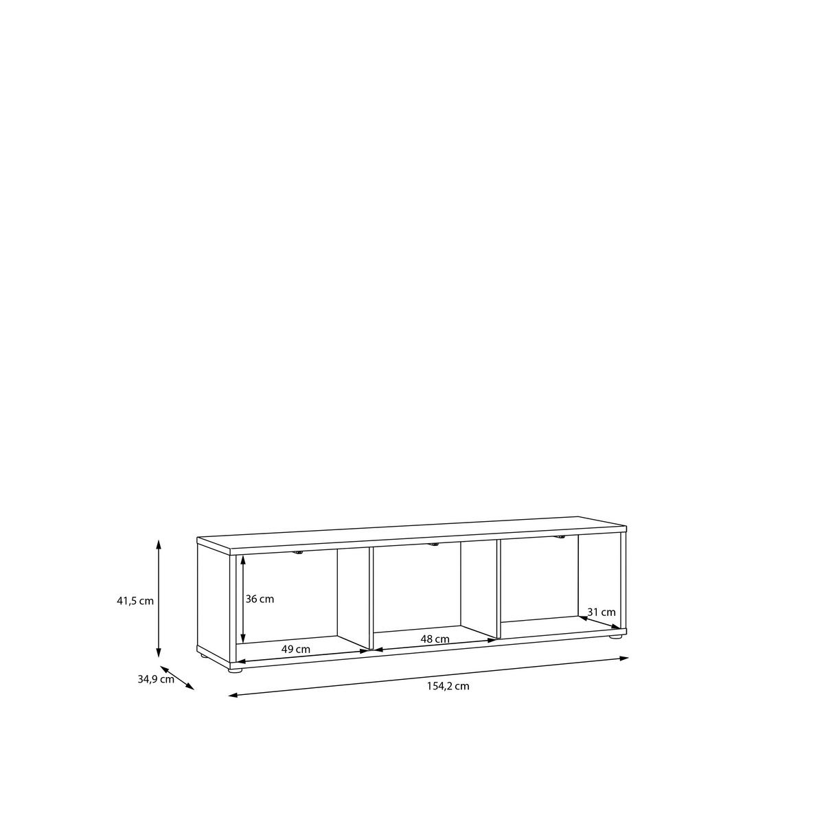 LOWBOARD  in 154,2/42,5/34,9 cm  - Hellgrau/Grau, MODERN, Holzwerkstoff/Metall (154,2/42,5/34,9cm) - Carryhome