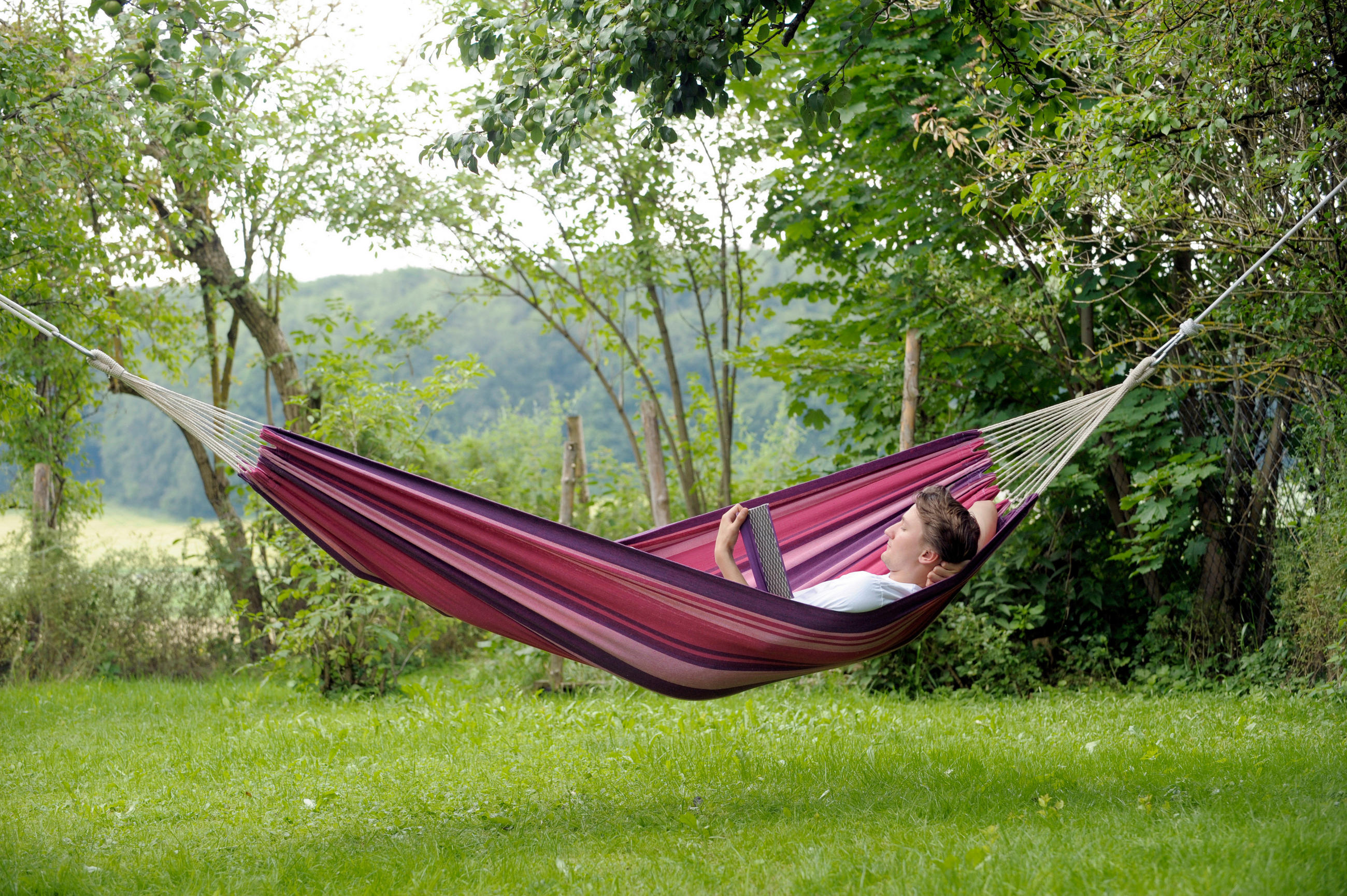 VISEĆA MREŽA ZA LEŽANJE   tekstil  - svijetlo zelena/bijela, Konvencionalno, tekstil (100/310cm) - Ambia Garden