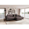 ECKSOFA  in Flachgewebe Hellbraun  253/177 cm  - Hellbraun/Schwarz, Design, Textil/Metall (253/177cm) - Dieter Knoll