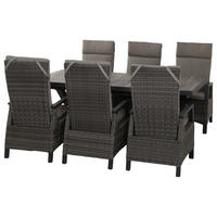 GARTENGARNITUR 7-teilig Aluminium  - Grau, Basics, Keramik/Kunststoff (100/109/200cm) - Siena Garden