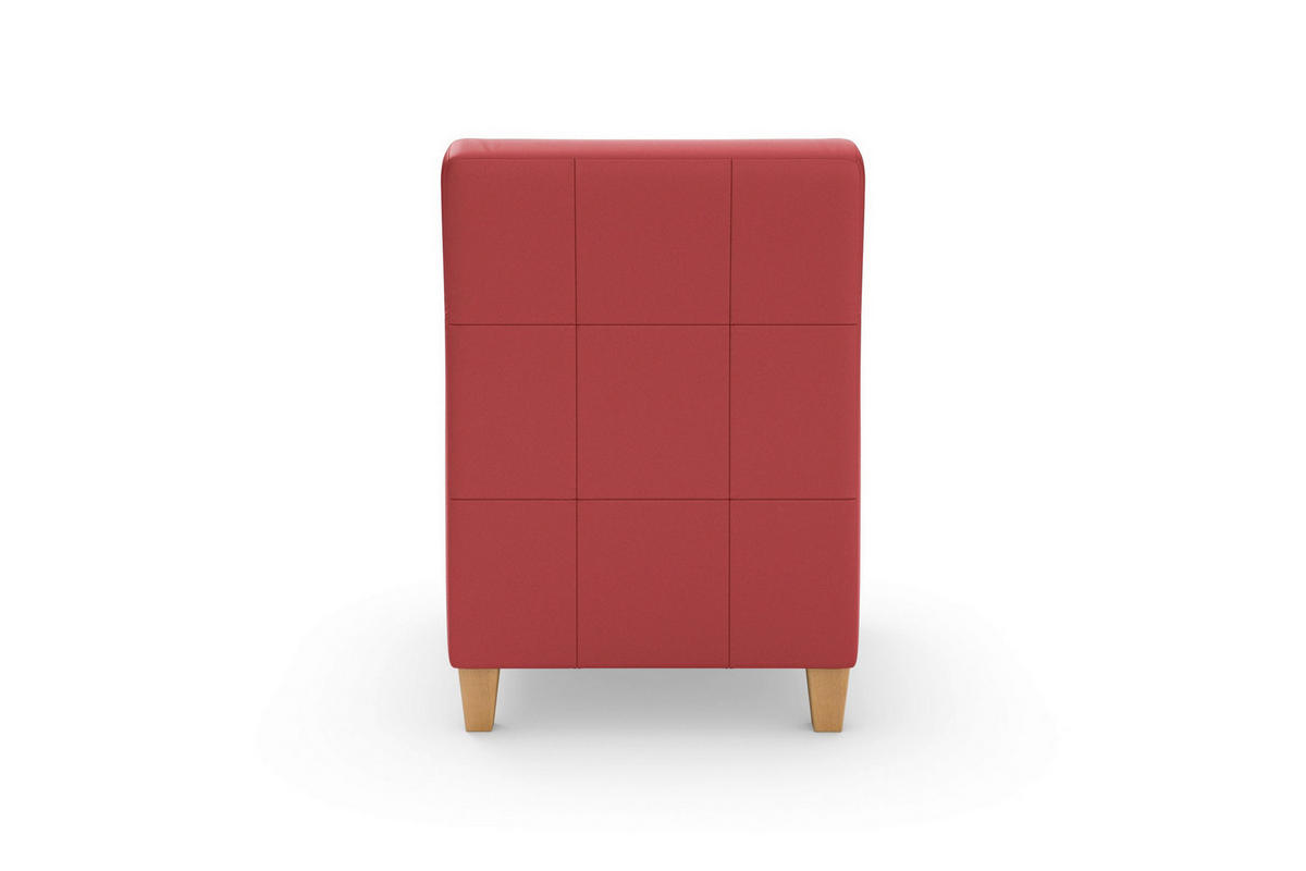 SESSEL in Echtleder Rot  - Eichefarben/Rot, Basics, Leder/Holz (70/93/75cm) - Sit & More