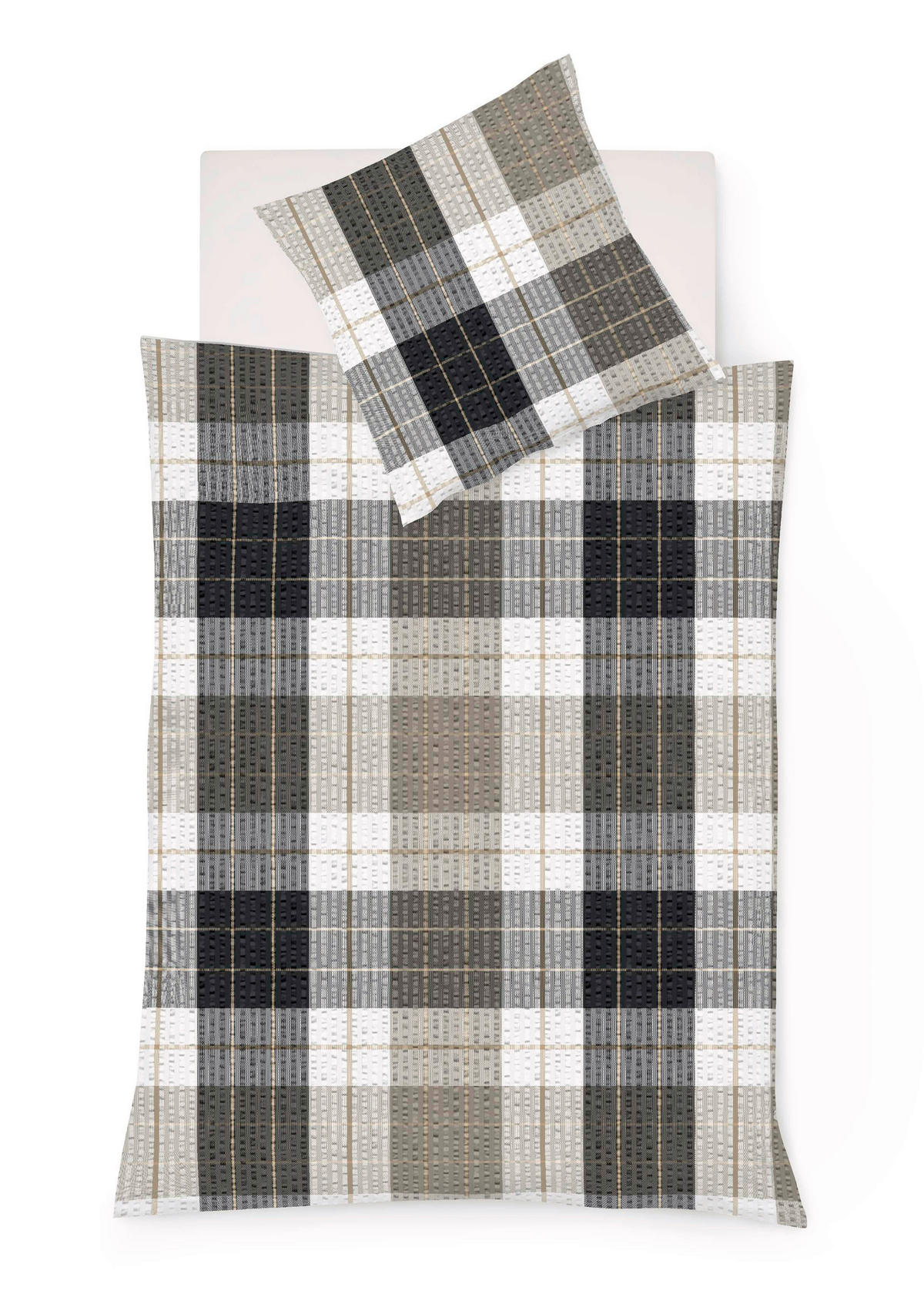 BETTWÄSCHE Rio Seersucker 155/200 cm  - Braun/Grau, Basics, Textil (155/200cm) - Fleuresse