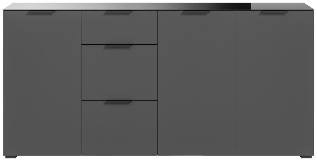 KOMODA   179/86/40 cm   antracit  - antracit, Design, staklo/drvni materijal (179/86/40cm) - Livetastic