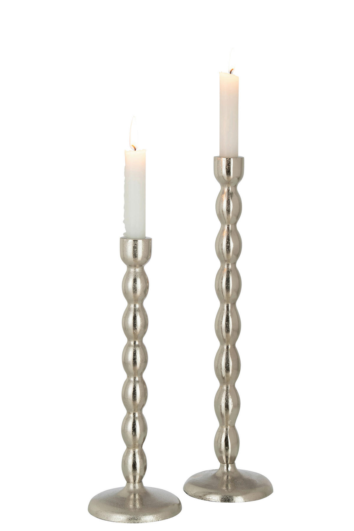 KERZENHALTER - Silberfarben, Basics, Metall (10,5/10,5/40cm) - Ambia Home