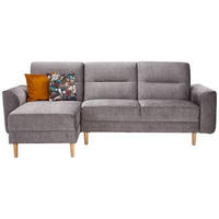 ECKSOFA in Velours Anthrazit  - Currygelb/Anthrazit, Modern, Holz/Textil (144/240cm) - Max Winzer