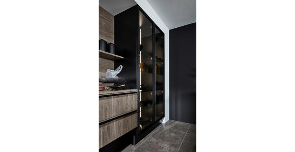 EINBAUKÜCHE - Eichefarben/Graphitfarben, Design, Holzwerkstoff - Dieter Knoll