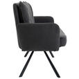 SITZBANK 180/93/67 cm Cord Anthrazit Metall  - Anthrazit/Schwarz, Design, Textil/Metall (180/93/67cm) - Novel