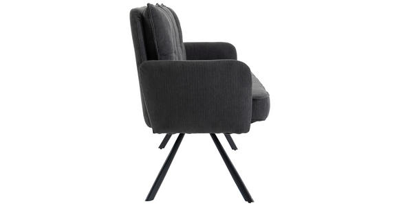 SITZBANK 180/93/67 cm Cord Anthrazit Metall  - Anthrazit/Schwarz, Design, Textil/Metall (180/93/67cm) - Novel