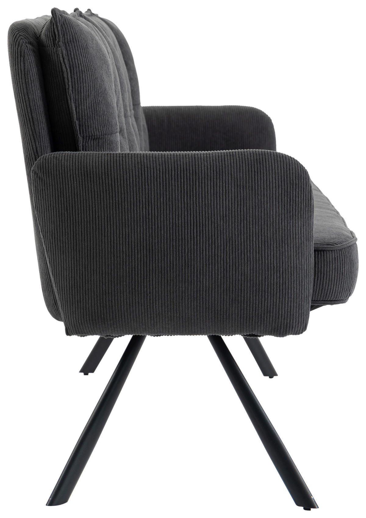 SITZBANK 180/93/67 cm Cord Anthrazit Metall  - Anthrazit/Schwarz, Design, Textil/Metall (180/93/67cm) - Novel