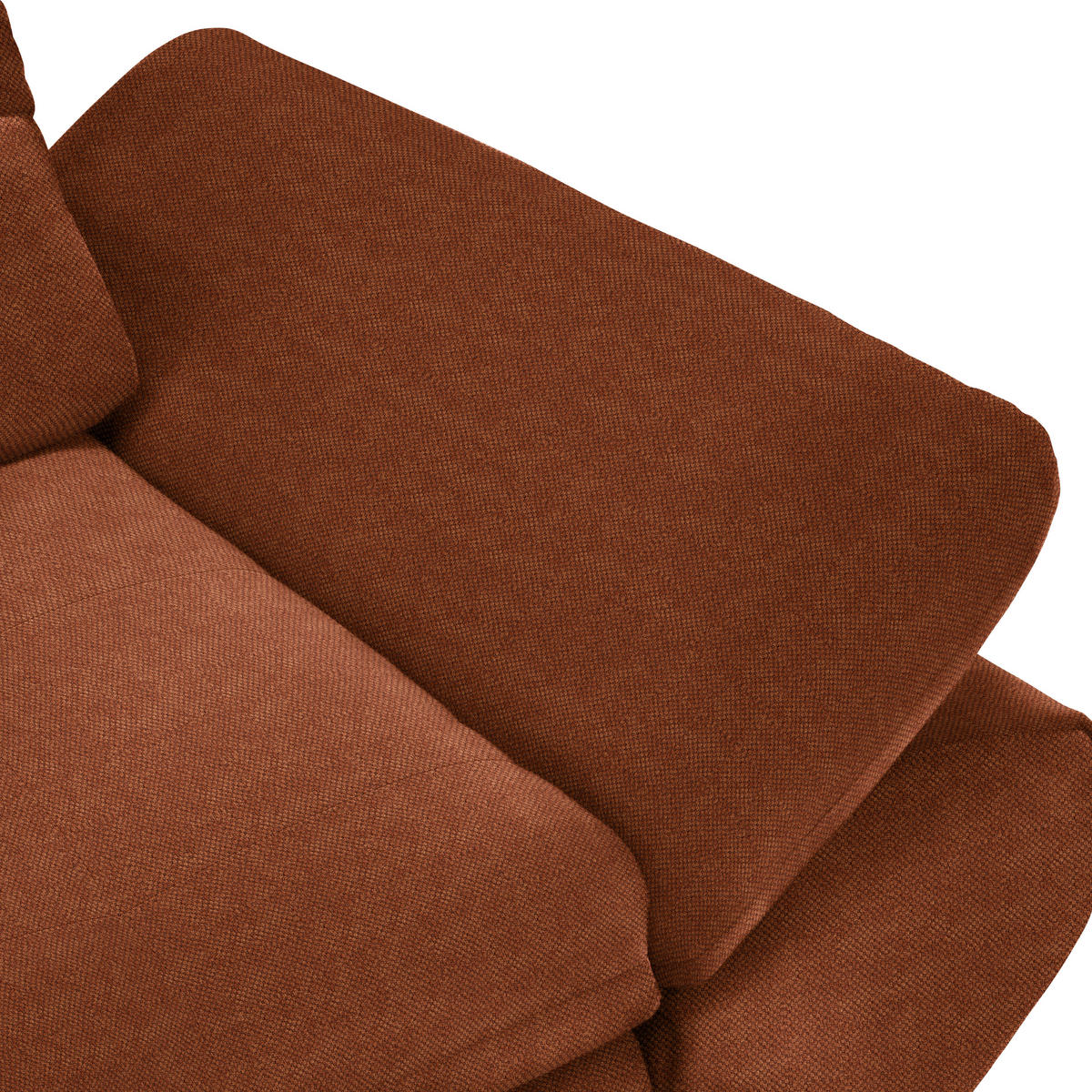 ECKSOFA Flachgewebe Rostfarben  - Rostfarben/Schwarz, Design, Textil/Metall (204/341cm) - Xora