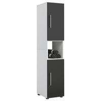 HOCHSCHRANK 31/160/30 cm  - Weiss/Silberfarben, Konventionell, Holzwerkstoff/Kunststoff (31/160/30cm) - MID.YOU