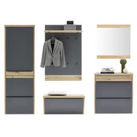 GARDEROBE 5-teilig  in 290/200/32 cm  - Eichefarben/Grau, Design, Holz/Holzwerkstoff (290/200/32cm) - Dieter Knoll