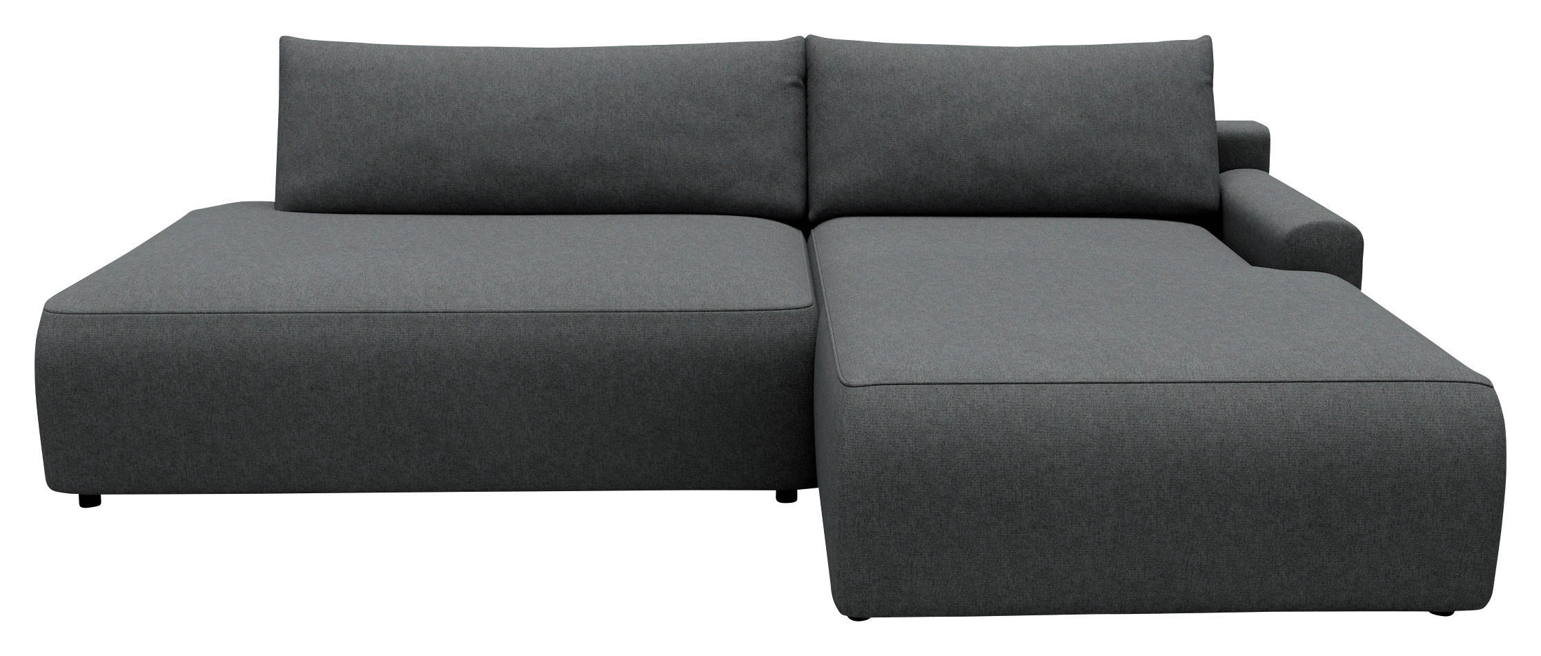 ECKSCHLAFSOFA in Struktur Graphitfarben  - Schwarz/Graphitfarben, Modern, Kunststoff/Textil (253/167cm) - Trendmanufaktur