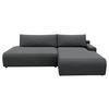 ECKSCHLAFSOFA in Struktur Graphitfarben  - Schwarz/Graphitfarben, Modern, Kunststoff/Textil (253/167cm) - Trendmanufaktur