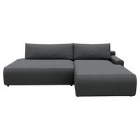 ECKSCHLAFSOFA in Struktur Graphitfarben  - Schwarz/Graphitfarben, Modern, Kunststoff/Textil (253/167cm) - Trendmanufaktur